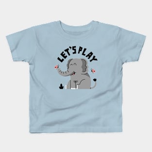 Cute elephant playing with butterfly Kids T-Shirt